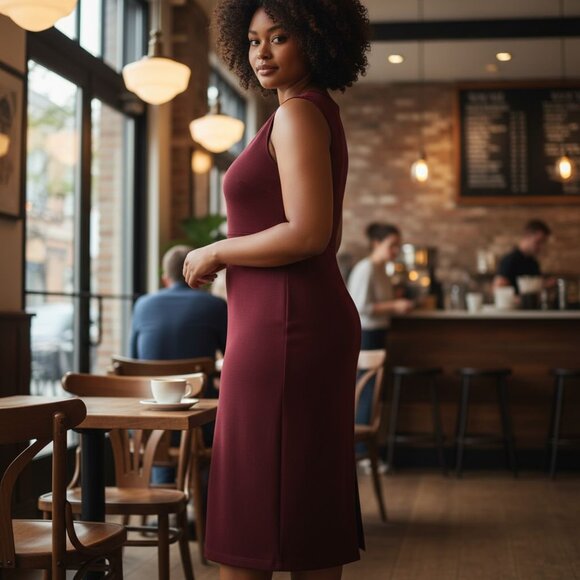 Merona Maroon Sleeveless Dress - Picture 1 of 6
